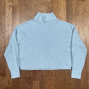 Lululemon Merino Wool-Blend Ribbed Turtleneck Sweater Light Blue Womens 4